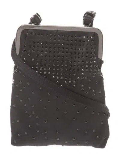 Pre-owned Giorgio Armani Satin Crossbody Bag In Black