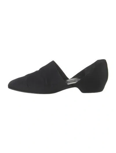 Pre-owned Giorgio Armani Satin D'orsay Flats In Black