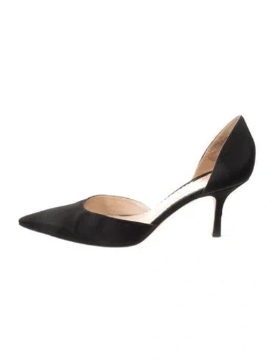 Pre-owned Giorgio Armani Satin D'orsay Pumps In Black