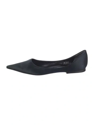 Pre-owned Giorgio Armani Satin Flats In Blue