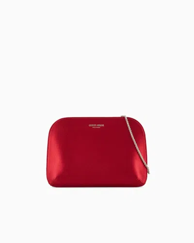Giorgio Armani Satin La Prima Clutch Bag In Red