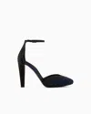Giorgio Armani Satin, Mesh And Rhinestone Court Shoes With Strap