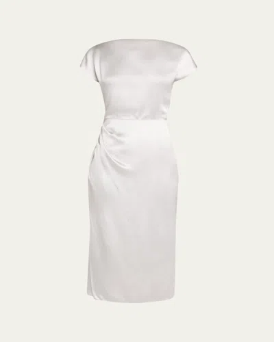 Giorgio Armani Satin Midi Dress In White