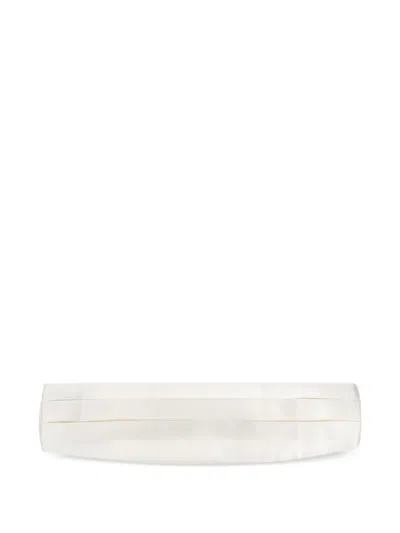 Giorgio Armani Satin Pleated Cummerbund In White