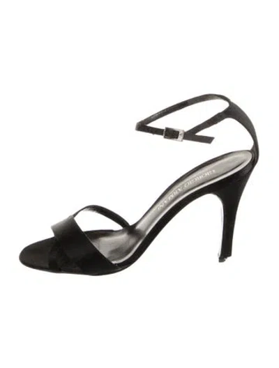 Pre-owned Giorgio Armani Satin Sandals In Black