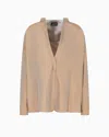 Giorgio Armani Long Sleeved Satin Shirt In Neutral