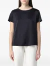 Giorgio Armani Satin Top In Black