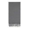 Giorgio Armani Luxe Grey Cashmere Fringed Scarf In Gray