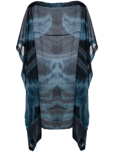 Giorgio Armani Tie-dye Print Chiffon Scarf In Multicolour