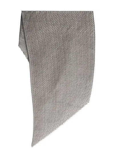 Giorgio Armani Plissé Asymmetric Scarf In White