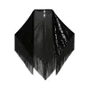 Giorgio Armani Laser-cut Velvet Shawl With Fringes In Black