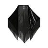 Giorgio Armani Laser-cut Velvet Shawl With Fringes In Black