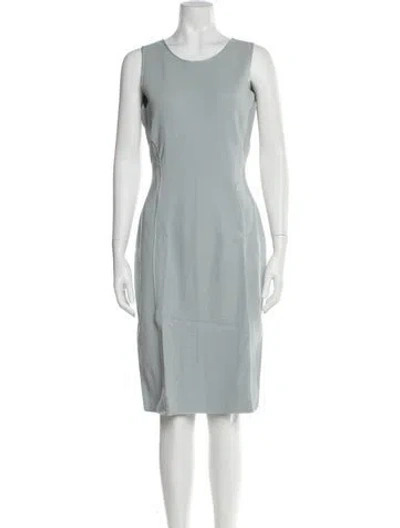 Pre-owned Giorgio Armani Scoop Neck Knee-length Dress In Blue