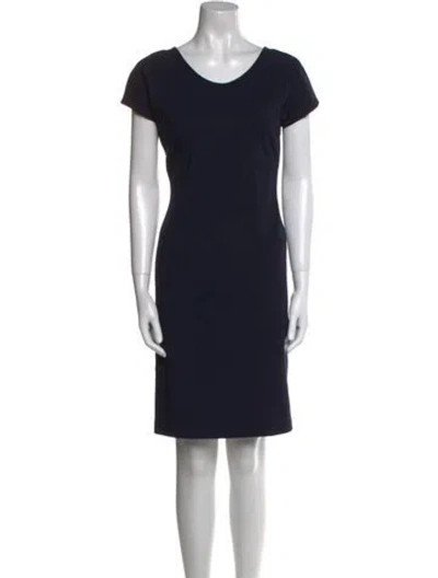 Pre-owned Giorgio Armani Scoop Neck Knee-length Dress In Blue