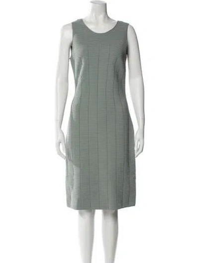 Pre-owned Giorgio Armani Scoop Neck Knee-length Dress In Green