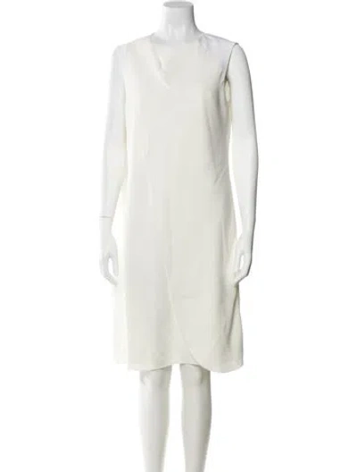 Pre-owned Giorgio Armani Scoop Neck Knee-length Dress In Neutral