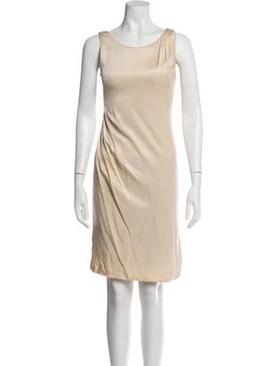 Pre-owned Giorgio Armani Scoop Neck Knee-length Dress In Neutrals