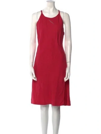 Pre-owned Giorgio Armani Scoop Neck Knee-length Dress In Red