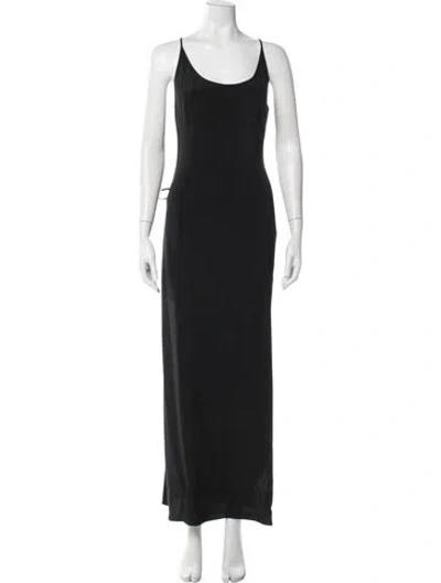 Pre-owned Giorgio Armani Scoop Neck Long Dress In Black
