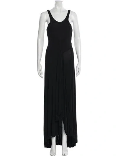 Pre-owned Giorgio Armani Scoop Neck Long Dress In Blue