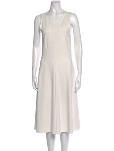 Pre-owned Giorgio Armani Scoop Neck Midi Length Dress In Neutral