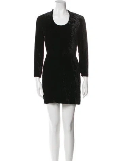 Pre-owned Giorgio Armani Scoop Neck Mini Dress In Black