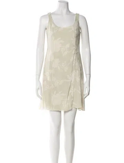 Pre-owned Giorgio Armani Scoop Neck Mini Dress In Yellow