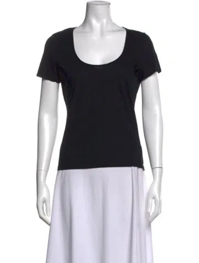 Pre-owned Giorgio Armani Scoop Neck Short Sleeve T-shirt In Black