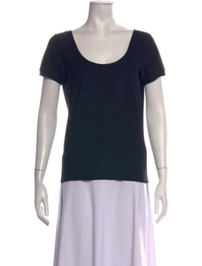 Pre-owned Giorgio Armani Scoop Neck Short Sleeve T-shirt In Blue