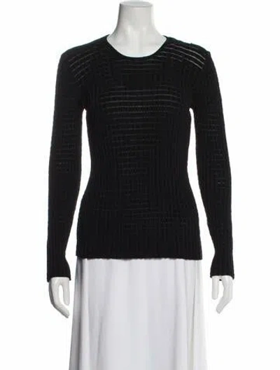 Pre-owned Giorgio Armani Scoop Neck Sweater In Black