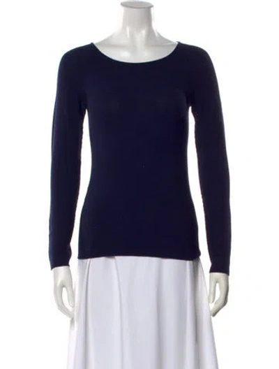 Pre-owned Giorgio Armani Scoop Neck Sweater In Blue