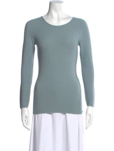 Pre-owned Giorgio Armani Scoop Neck Sweater In Blue