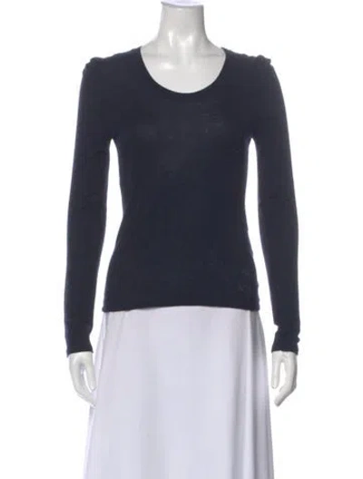 Pre-owned Giorgio Armani Scoop Neck Sweater In Blue