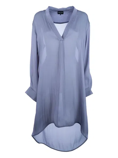 Giorgio Armani Semi-sheer Blouse In Pervinca