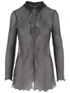 Giorgio Armani Silk Blouse In Grey