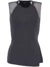 Giorgio Armani Semi-sheer Sleeveless Knitted Top In Black