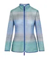 Giorgio Armani Semi-sheer Striped Jacket In Gray