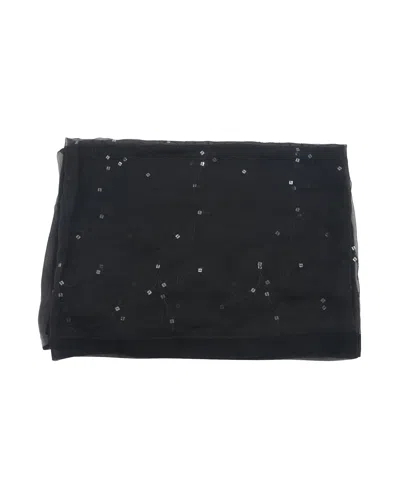 Giorgio Armani Sequence Scarf In Black Silk Chiffon