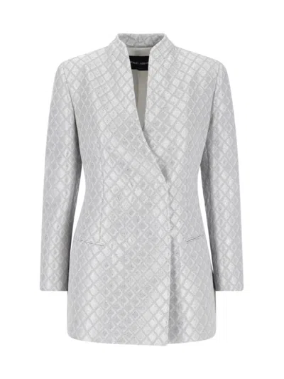 Giorgio Armani Giacca Jacquard Geometria Micropaillettes By Giorgio Ar In White