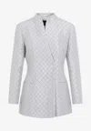 Giorgio Armani Sequin-embellished Blazer In Gray