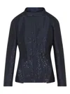 Giorgio Armani Tailored Jacket Sequin Embellishments In Blue
