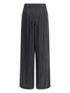 Giorgio Armani Wide-leg Silk Pants With Strass In Gray