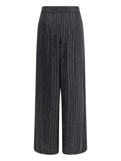 GIORGIO ARMANI SEQUIN-EMBELLISHED PINSTRIPE TROUSERS