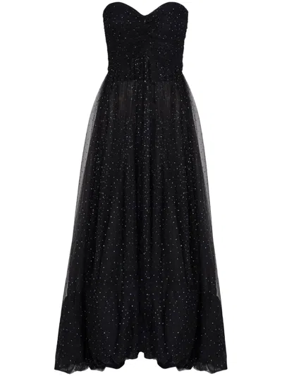 Giorgio Armani Sequin-embellished Strapless Dress In Black