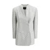 Giorgio Armani Giacca Jacquard Geometria Micropaillettes By Giorgio Ar In Silver