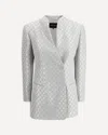 Giorgio Armani Sequin-embellished Blazer In Gray