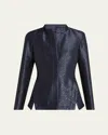 Giorgio Armani Sequin Jacquard Single-breasted Evening Jacket In Blue