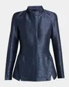 Giorgio Armani Sequin Jacquard Single-breasted Evening Jacket In Blue