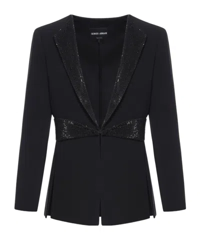 GIORGIO ARMANI GIORGIO ARMANI EMBROIDERED TAILORED BLAZER