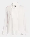 Giorgio Armani Shawl-collar Silk Georgette Blouse